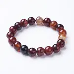 Natural Striped Agate/Banded Agate Beaded Stretch Bracelets