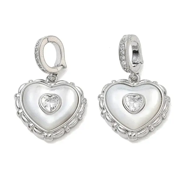 Brass Micro Pave Clear Cubic Zirconia Pendants