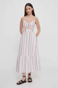 Pepe Jeans Šaty lněné Pepe Jeans DIANA