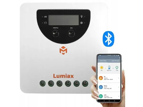 Solární regulátor MPPT Lumiax MC2010BT, 12-24V/20A, bluetooth