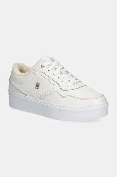 Tommy Hilfiger Kožené tenisky Tommy Hilfiger ESSENTIAL PLATFORM SNEAKER FUR