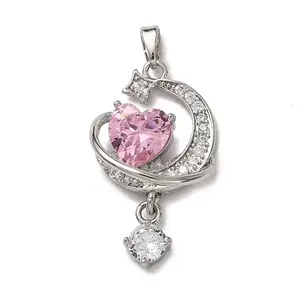 Brass Micro Pave Cubic Zirconia Pendants