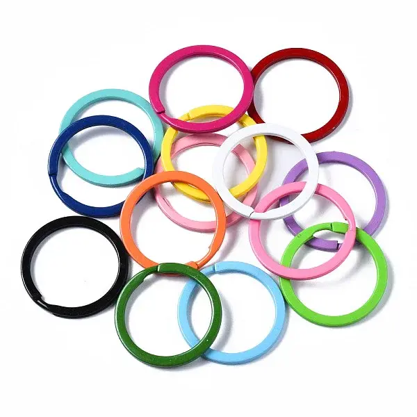 Spray Painted Iron Split Key Rings