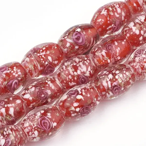 Handmade Gold Sand Lampwork Beads