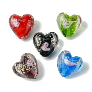 Luminous Handmade Gold Sand Lampwork Beads