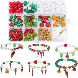 Brass Lampwork with Glass Chili Bracelet Kit