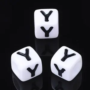 Acrylic Horizontal Hole Letter Beads