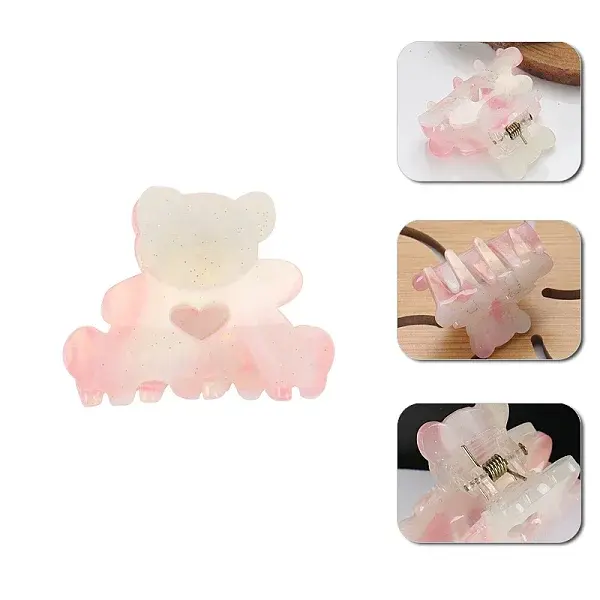 Bear Plastic Claw Hair Clips
