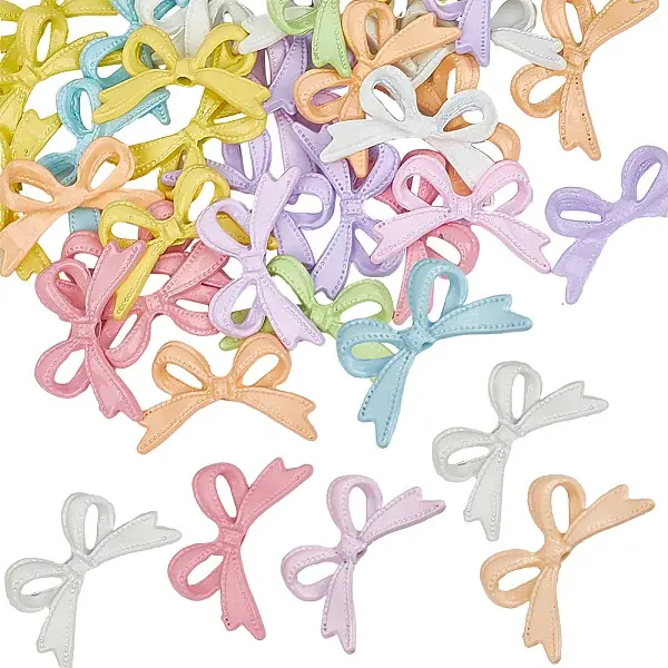 50Pcs Baking Paint Opaque Alloy Beads