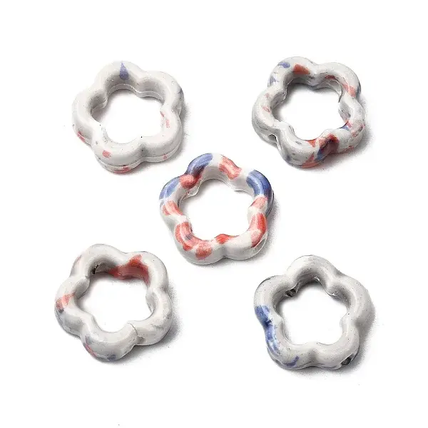Flower Hollow Glazed Porcelain Bead Frame