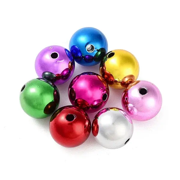 UV Plating Rainbow Iridescent Acrylic Beads
