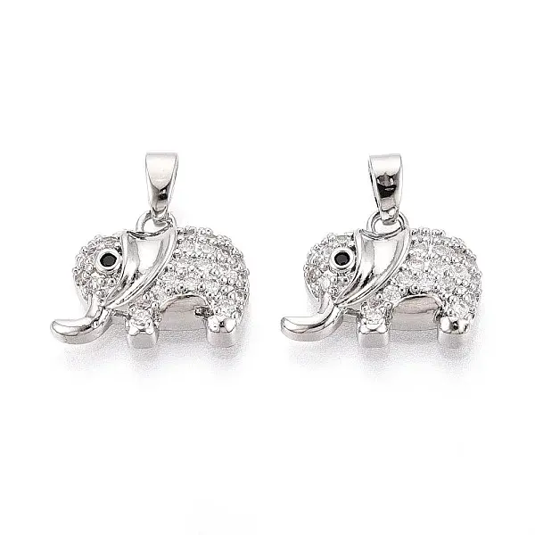 Brass Micro Pave Cubic Zirconia Pendants