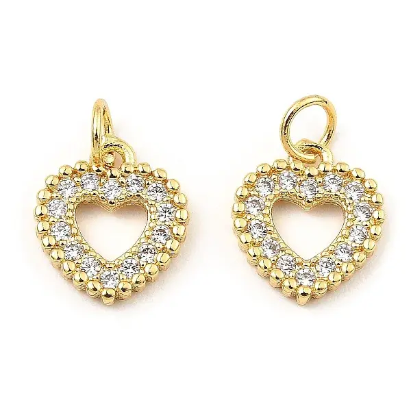 Rack Plating Brass Micro Pave Clear Cubic Zirconia Pendants