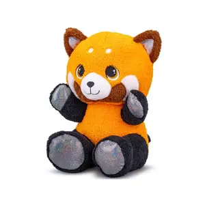 Panda červená plyšová 37cm sedící