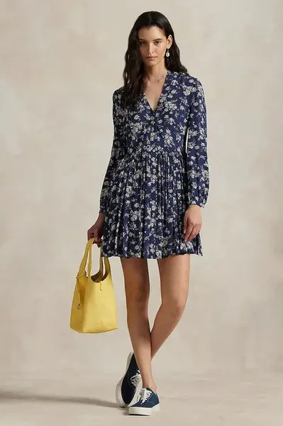 Šaty Polo Ralph Lauren tmavomodrá barva, mini, 211972064