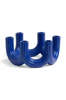 Dekorativní svícen &k amsterdam churros blue 11 cm modrá barva