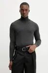 Vlněný svetr BARENA VENEZIA Knitwear Camio pánský, šedá barva, s golfem, KNU5282.429