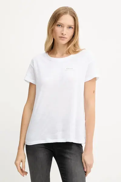 Bavlněné tričko Armani Exchange dámské, bílá barva, XW001363 AF16296
