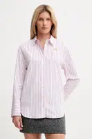 Bavlněná košile Kenzo dámská, růžová barva, relaxed, s klasickým límcem, FF62CH2549LU