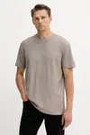 Bavlněné tričko Armani Exchange pánské, hnědá barva, XM001431 AF10337