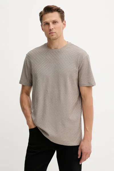 Bavlněné tričko Armani Exchange pánské, hnědá barva, XM001431 AF10337