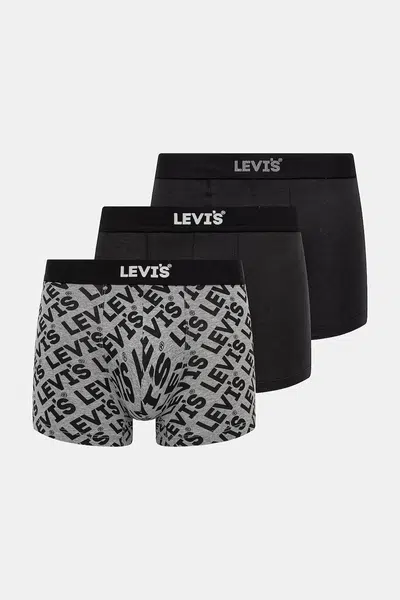 Boxerky Levi's 3-pack pánské, černá barva, 37149-1033