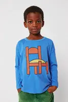 Dětské bavlněné tričko s dlouhým rukávem Bobo Choses Chair modrá barva, s potiskem, 225AC006