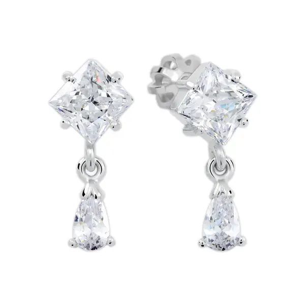 Soliter Třpytivé stříbrné náušnice se zirkony 436 001 00523 04