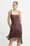 Šaty Herve Leger Josephine červená barva, mini, přiléhavé, FRI8513807