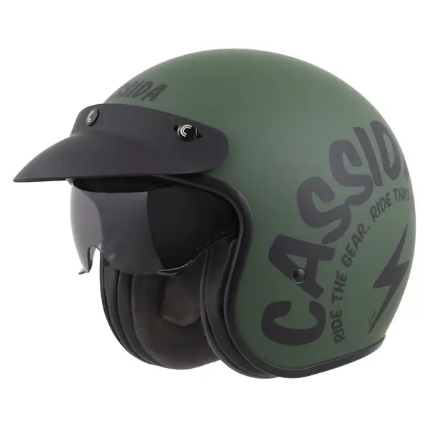Moto přilba Cassida Oxygen Gear 2.0 zelená matná/černá S (55-56)