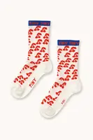 Dětské ponožky Tinycottons CHERRIES MEDIUM SOCKS bílá barva, AW25-502