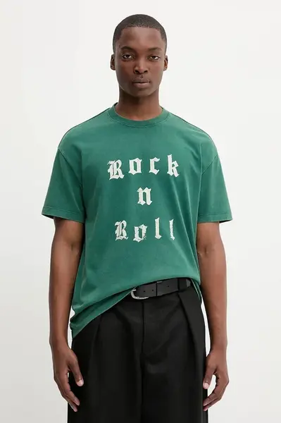 Bavlněné tričko ZADIG&VOLTAIRE pánské, zelená barva, s potiskem, JMTS01726