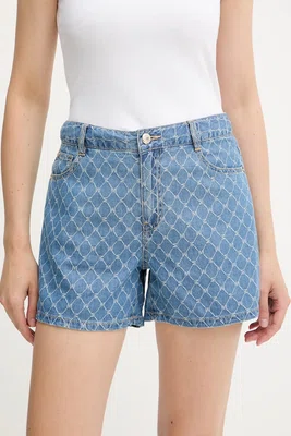 Džínové šortky Morgan dámské, modrá barva, high waist, SHEL