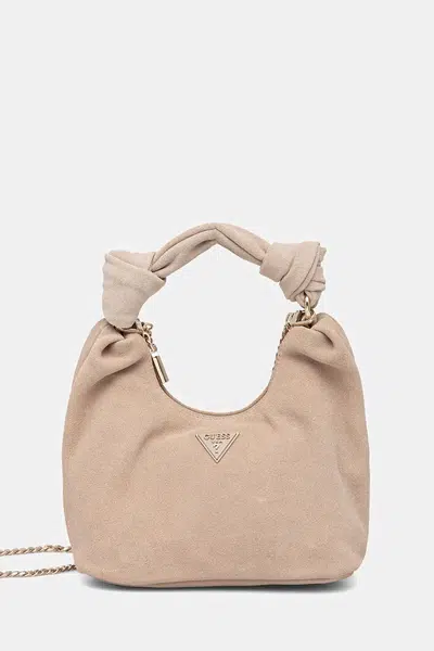 Semišová kabelka Guess ISOTTA béžová barva, HWSG96 60010
