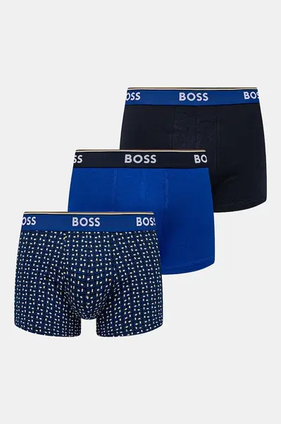 Boxerky BOSS Trunk 3P Power Desig 3-pack pánské, černá barva, 50531701