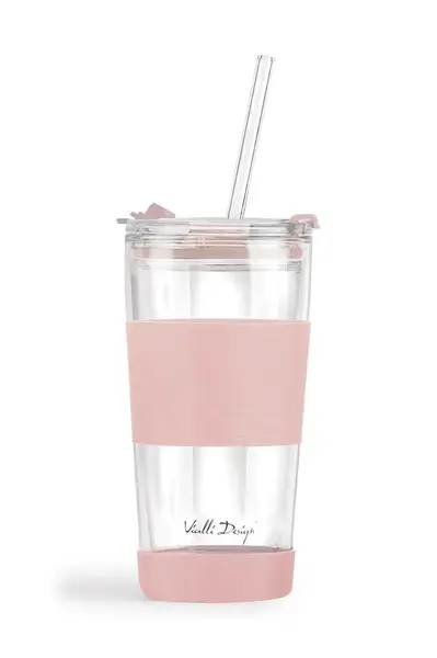 Pohárek s brčkem Vialli Design Fuori 600 ml více barev