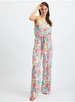 Orsay Růžovo-krémový dámský květovaný overal - Dámské