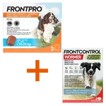 Frontpro 68mg 10-25kg 3 žvýkací tablety + Frontcontrol Wormer pro psy 2 tablety