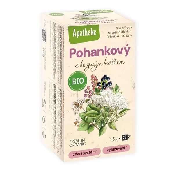 Apotheke BIO Pohankový čaj s bezovým květem nálevové sáčky 20x1,5 g