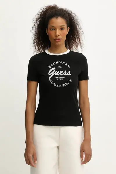 Tričko Guess GALA dámské, černá barva, V5BI03 J1314