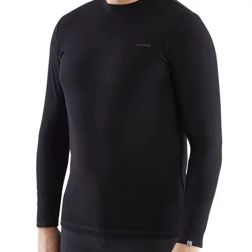 Pánské bambusové tričko s merino vlnou viking teres černá m