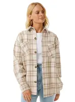 Rip curl dámská bunda High Tide Soft Flannel Bone | Bílá | Velikost M | 100% bavlna