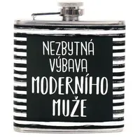 ALBI NEZBYTNÁ VÝBAVA MODERNÍHO MUŽE Dárková placatka, černá, velikost 175 ML