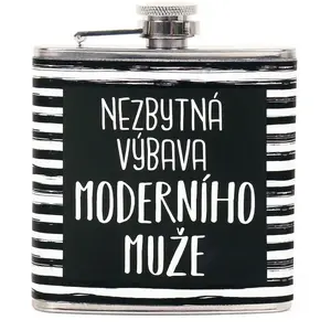 ALBI NEZBYTNÁ VÝBAVA MODERNÍHO MUŽE Dárková placatka, černá, velikost 175 ML