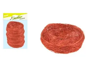 Hnízdo sisal 5cm 6ks - hnědé