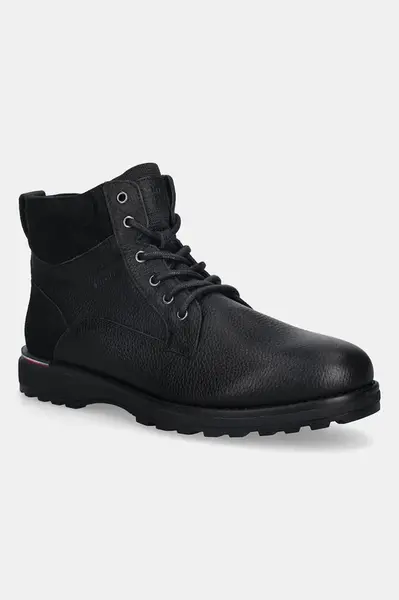 Kožené boty Tommy Hilfiger CORPORATE W LTH LACE BOOT