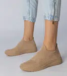 Gemre Beige sports sneakers with sock-like upper Kreta