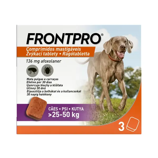 Frontpro 136mg 25-50kg, 3 žvýkací tablety