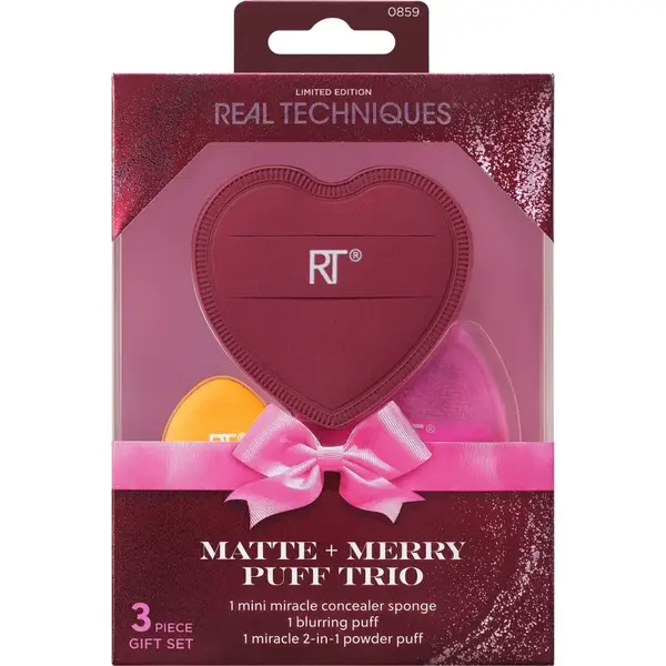 Real Techniques Matte + Merry Puff Trio sada aplikátorov