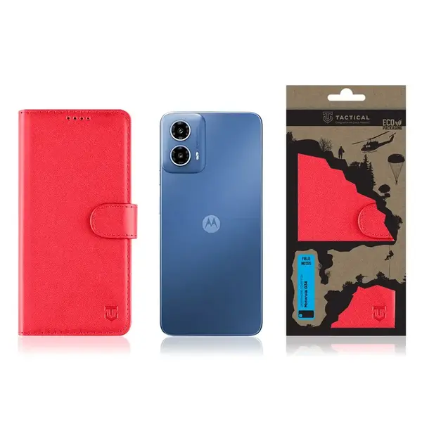 Flipové pouzdro Tactical Field Notes pro Motorola Moto G34, červená